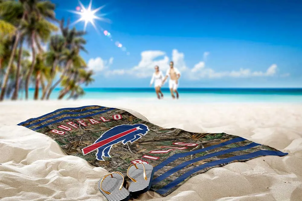 NFL Buffalo Bills Realtree Stripes Beach Towel 30x60 Inches