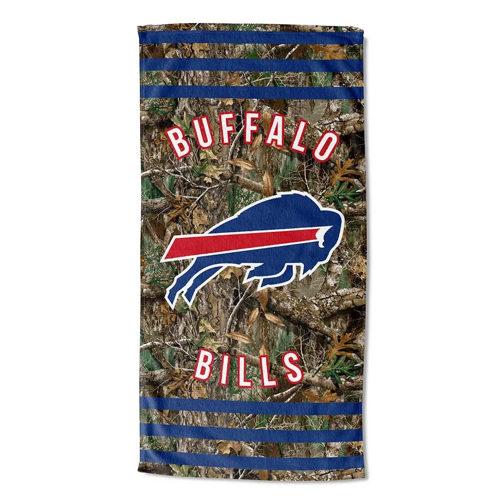 NFL Buffalo Bills Realtree Stripes Beach Towel 30x60 Inches