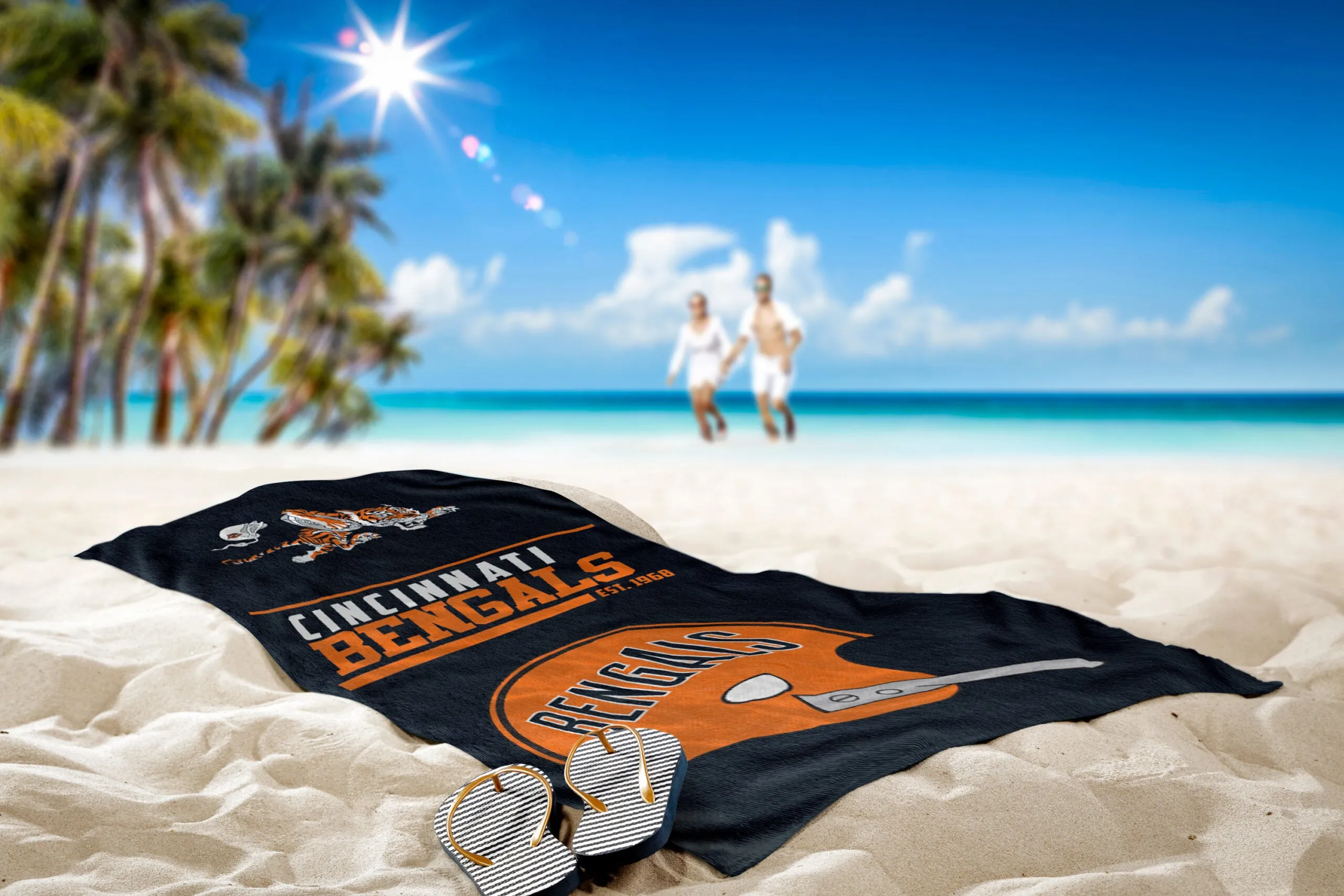 NFL Cincinnati Bengals 40 Yard Dash Legacy Beach Towel 30x60 Inches