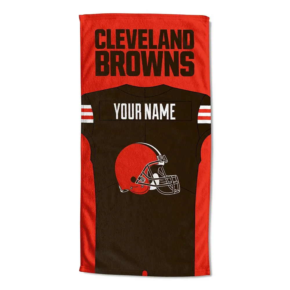 NFL Cleveland Browns Jersey Personalized Beach Towel 30x60 Inches