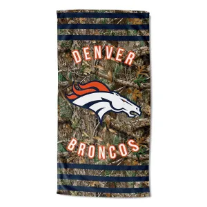 NFL Denver Broncos Realtree Stripes Beach Towel 30x60 Inches