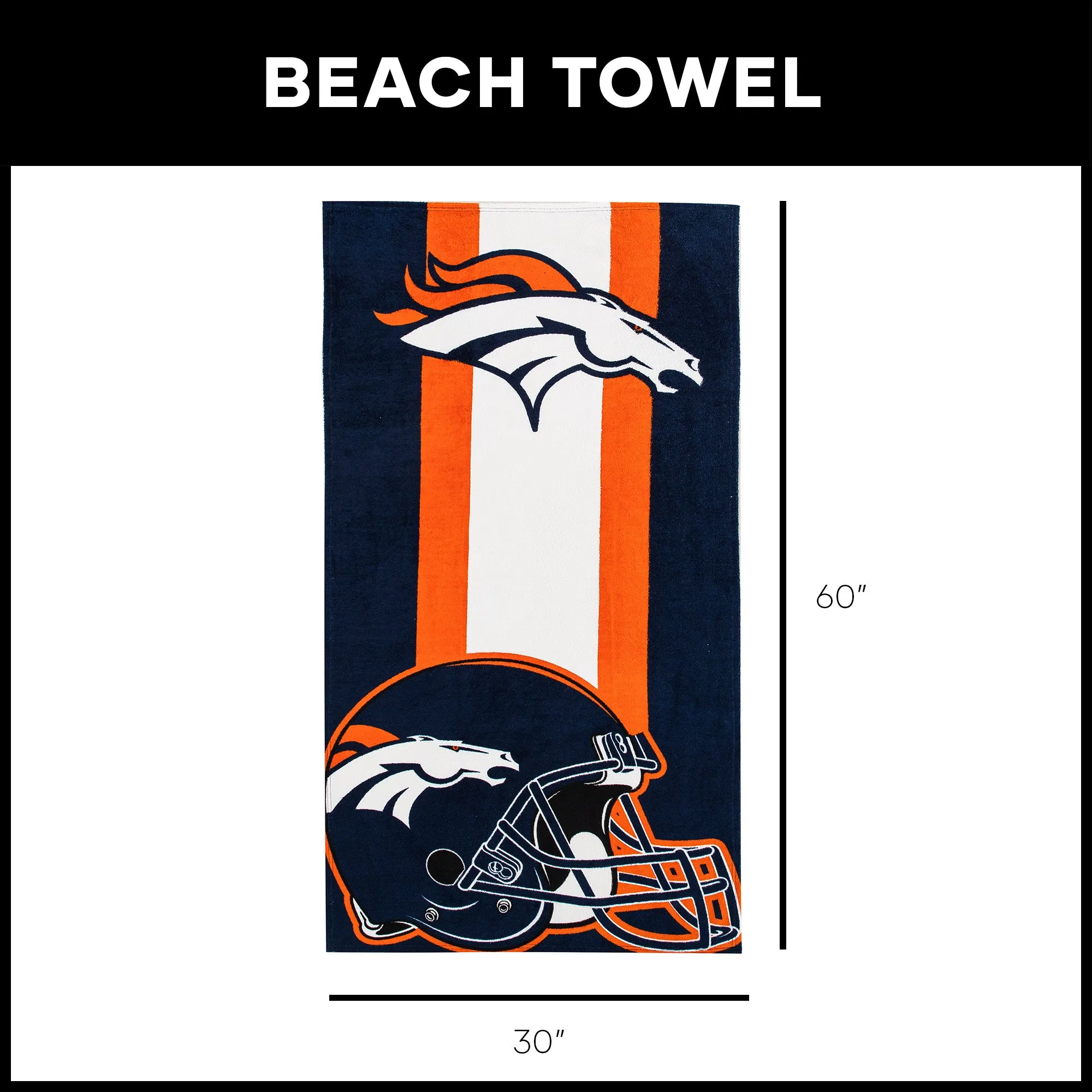 NFL Denver Broncos Zone Read Beach Towel 30X60 Inches