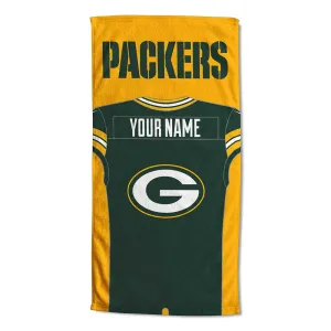 NFL Green Bay Packers Jersey Personalized Beach Towel 30x60 Inches