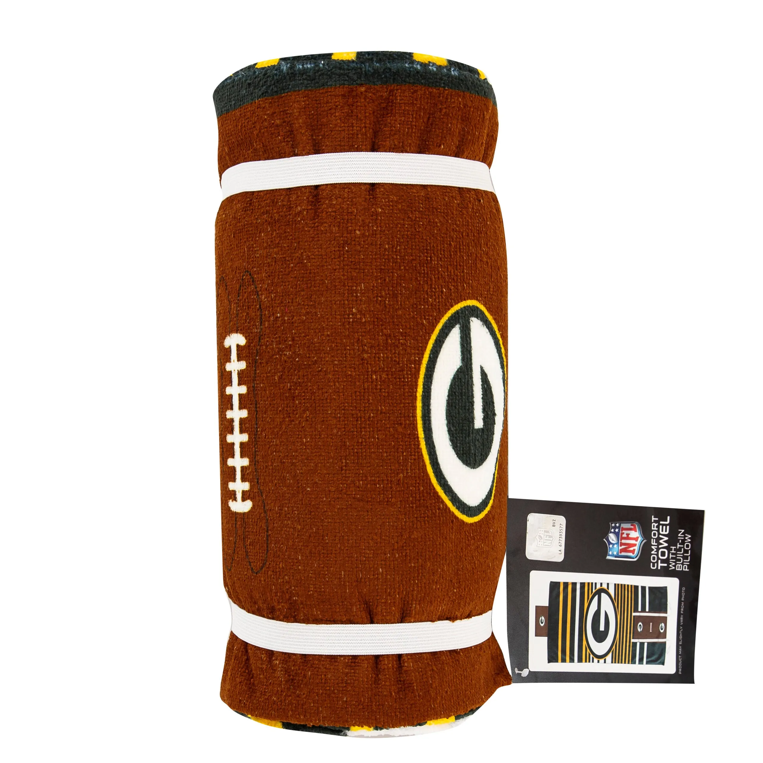 NFL Green Bay Packers Lateral Comfort Towel With Foam Pillow 32 x 60 Inches