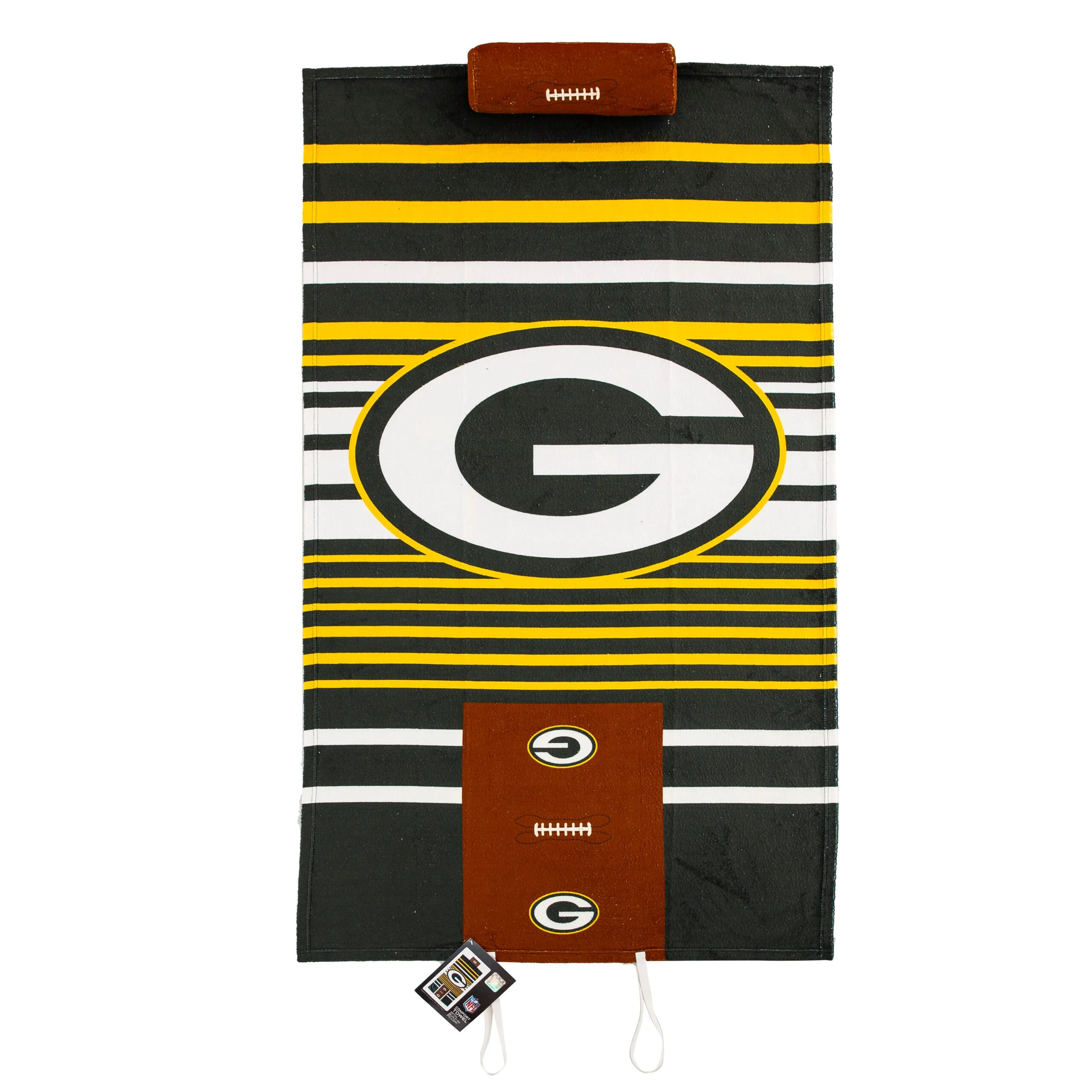 NFL Green Bay Packers Lateral Comfort Towel With Foam Pillow 32 x 60 Inches