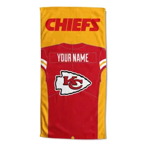 NFL Kansas City Chiefs Jersey Personalized Beach Towel 30x60 Inches