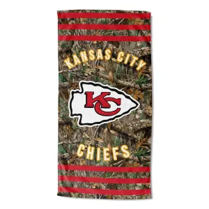 NFL Kansas City Chiefs Realtree Stripes Beach Towel 30x60 Inches