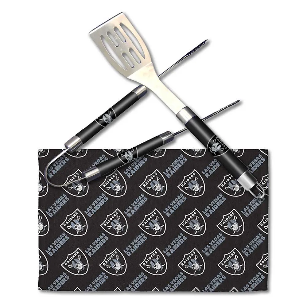 NFL Las Vegas Raiders 3 Piece BBQ Utensil Set