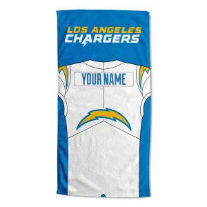 NFL Los Angeles Chargers Jersey Personalized Beach Towel 30x60 Inches