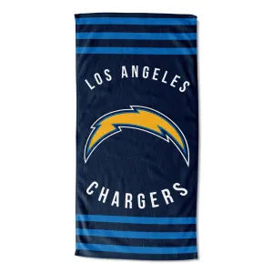 NFL Los Angeles Chargers Stripes Beach Towel 30x60 Inches