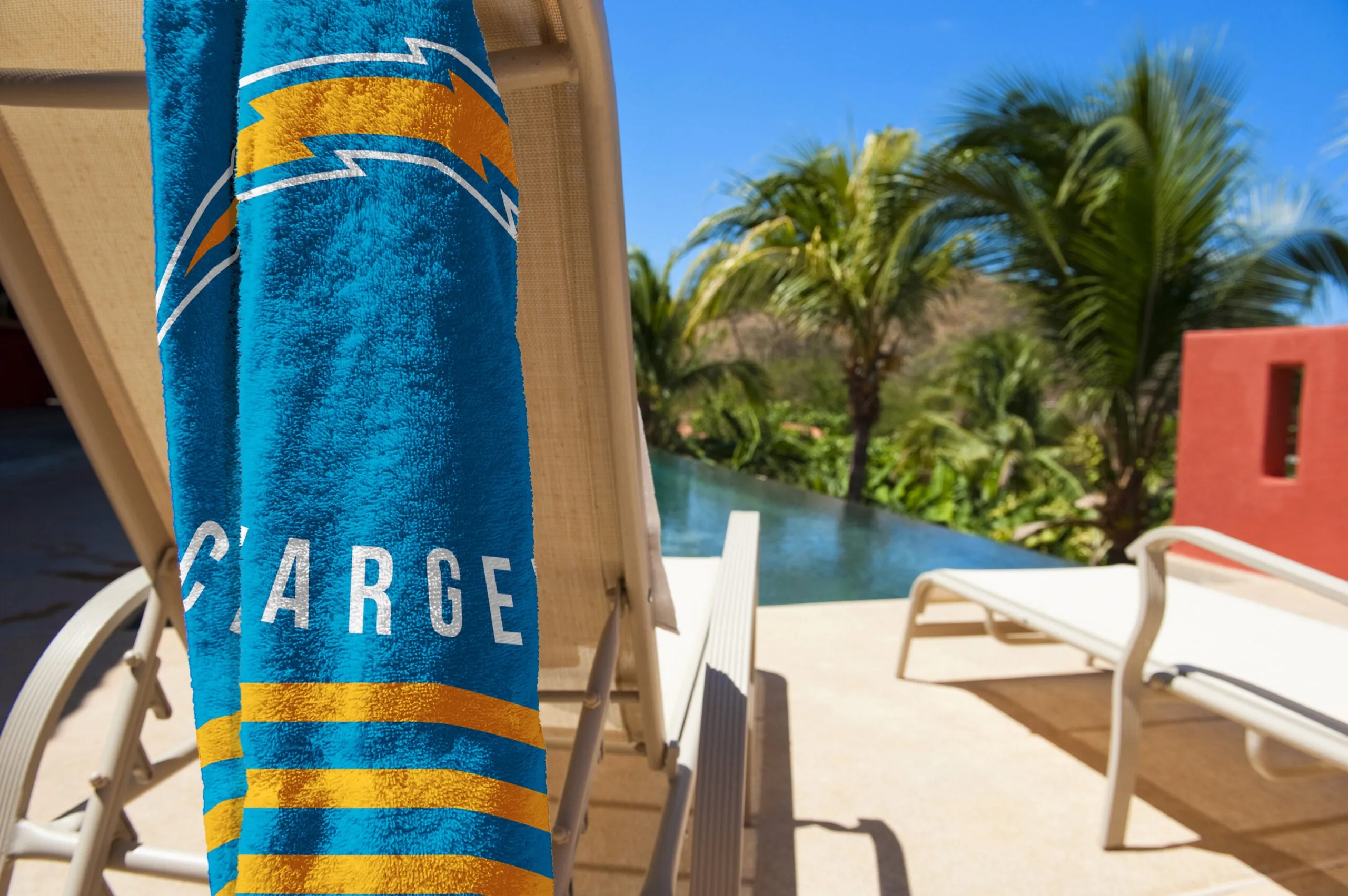 NFL Los Angeles Chargers Stripes Beach Towel 30x60 Inches