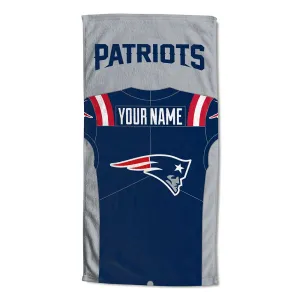 NFL New England Patriots Jersey Personalized Beach Towel 30x60 Inches