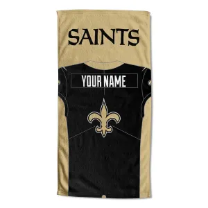 NFL New Orleans Saints Jersey Personalized Beach Towel 30x60 Inches