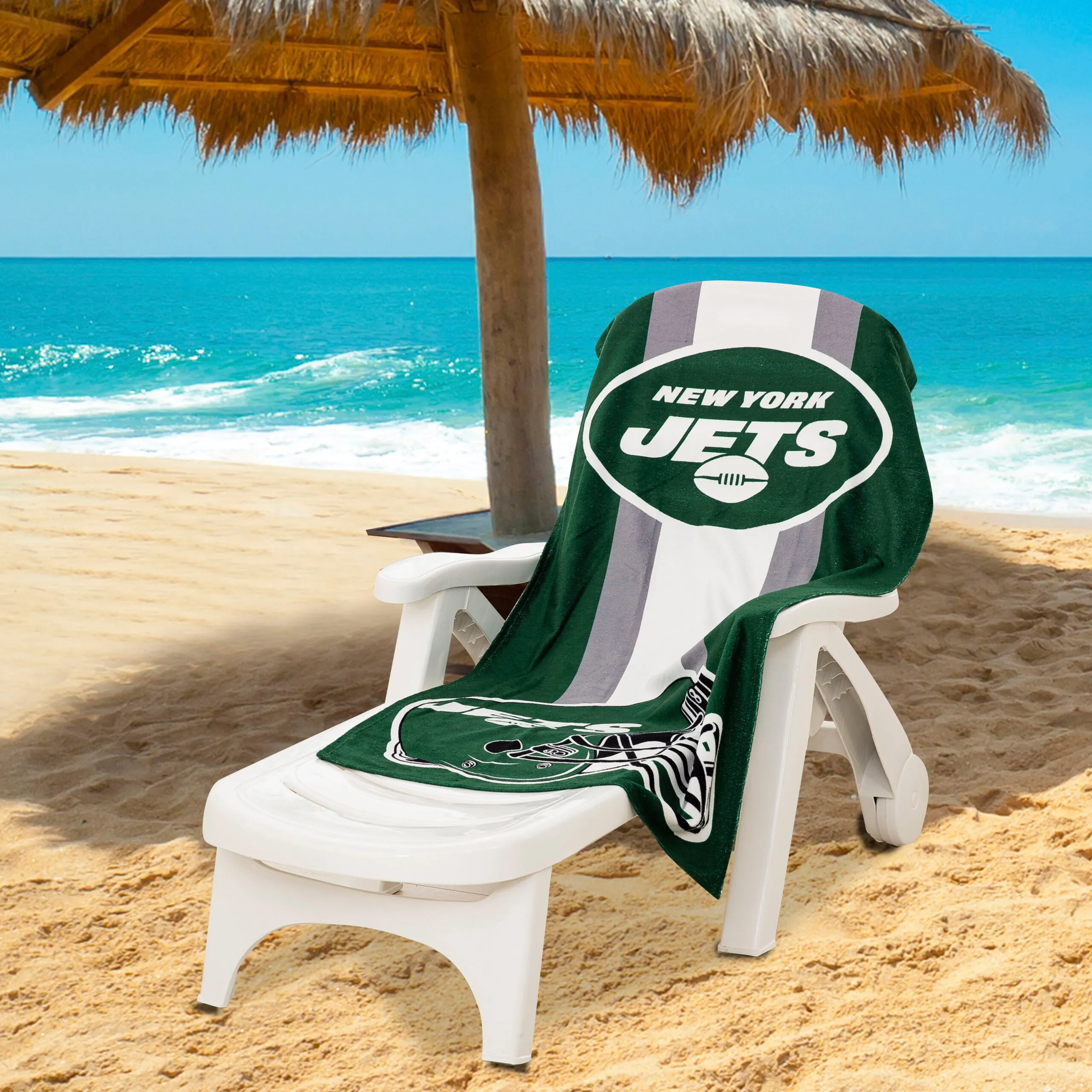 NFL New York Jets Zone Read Beach Towel 30X60 Inches