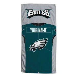 NFL Philadelphia Eagles Jersey Personalized Beach Towel 30x60 Inches