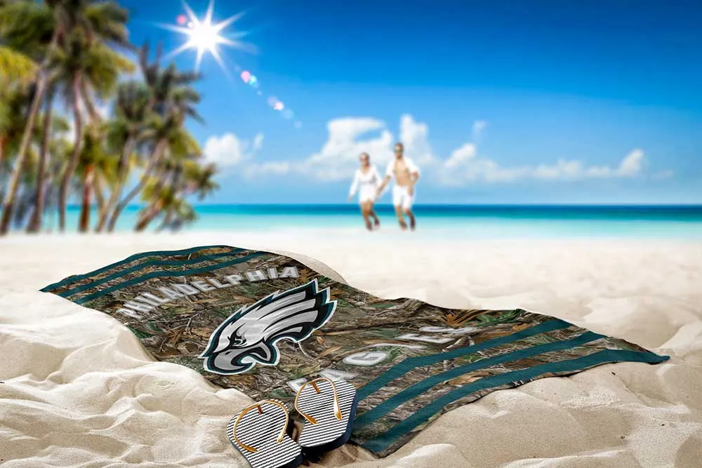 NFL Philadelphia Eagles Realtree Stripes Beach Towel 30x60 Inches