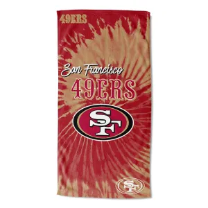 NFL San Francisco 49ers Psychedelic Beach Towel 30x60 Inches