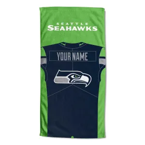 NFL Seattle Seahawks Jersey Personalized Beach Towel 30x60 Inches