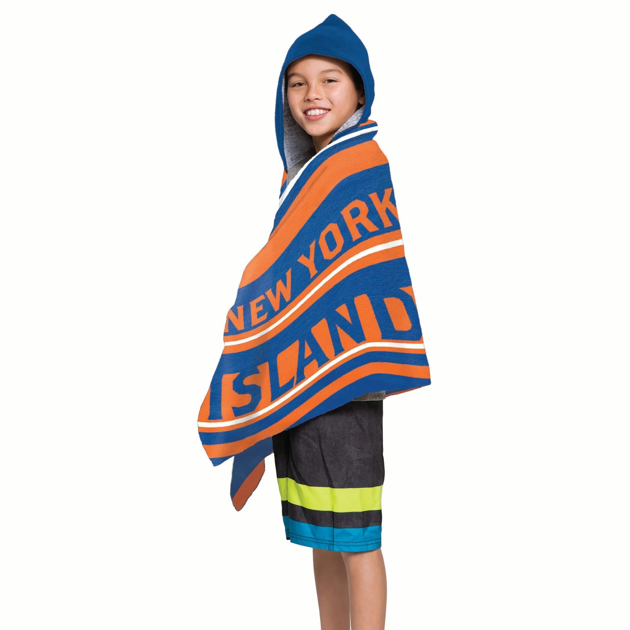 NHL New York Islanders Youth Hooded Beach Towel 21 x 51 Inches