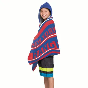 NHL New York Rangers Youth Hooded Beach Towel 21 x 51 Inches