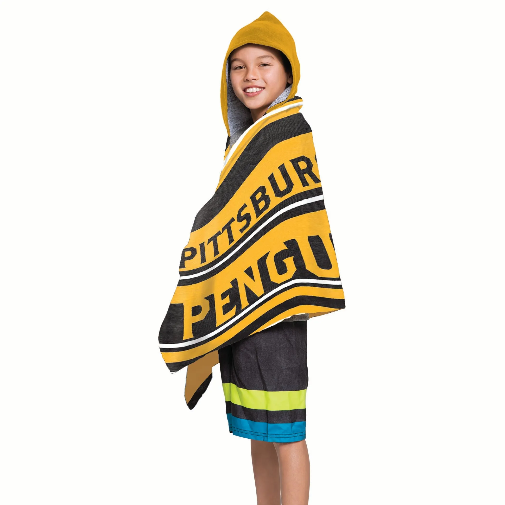 NHL Pittsburgh Penguins Youth Hooded Beach Towel 21 x 51 Inches