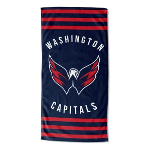 NHL Washington Capitals Stripes Beach Towel 30x60 Inches