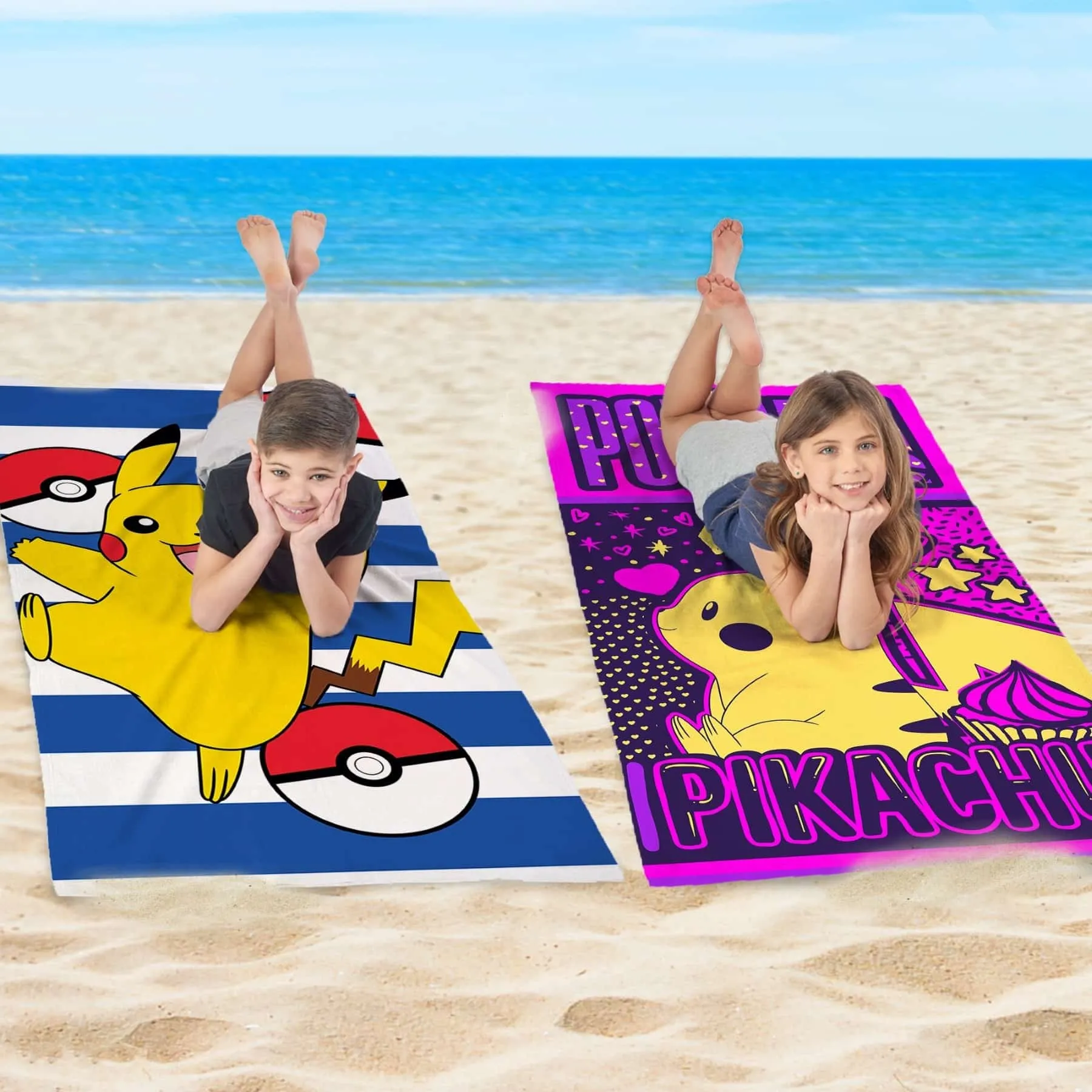 Pokemon Sweet Summer Pika   Beach Pika Beach Towel 2 Pack 30x60 Inches