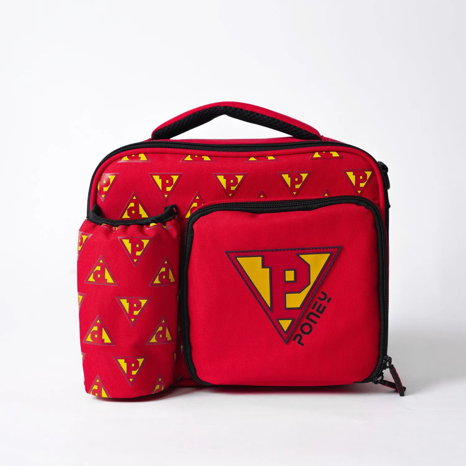 Poney Boys Red Poney Logo Full Print Lunch Bag with Bottle Holder & Pencil Case TB002