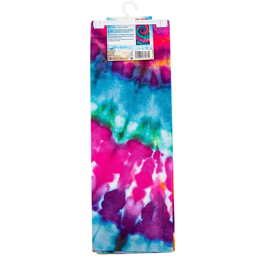 Psychedelic Tie Dye Beach Towel 30x60 Inches