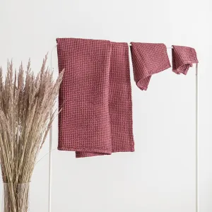 Red Waffle Towel Set (3pcs)