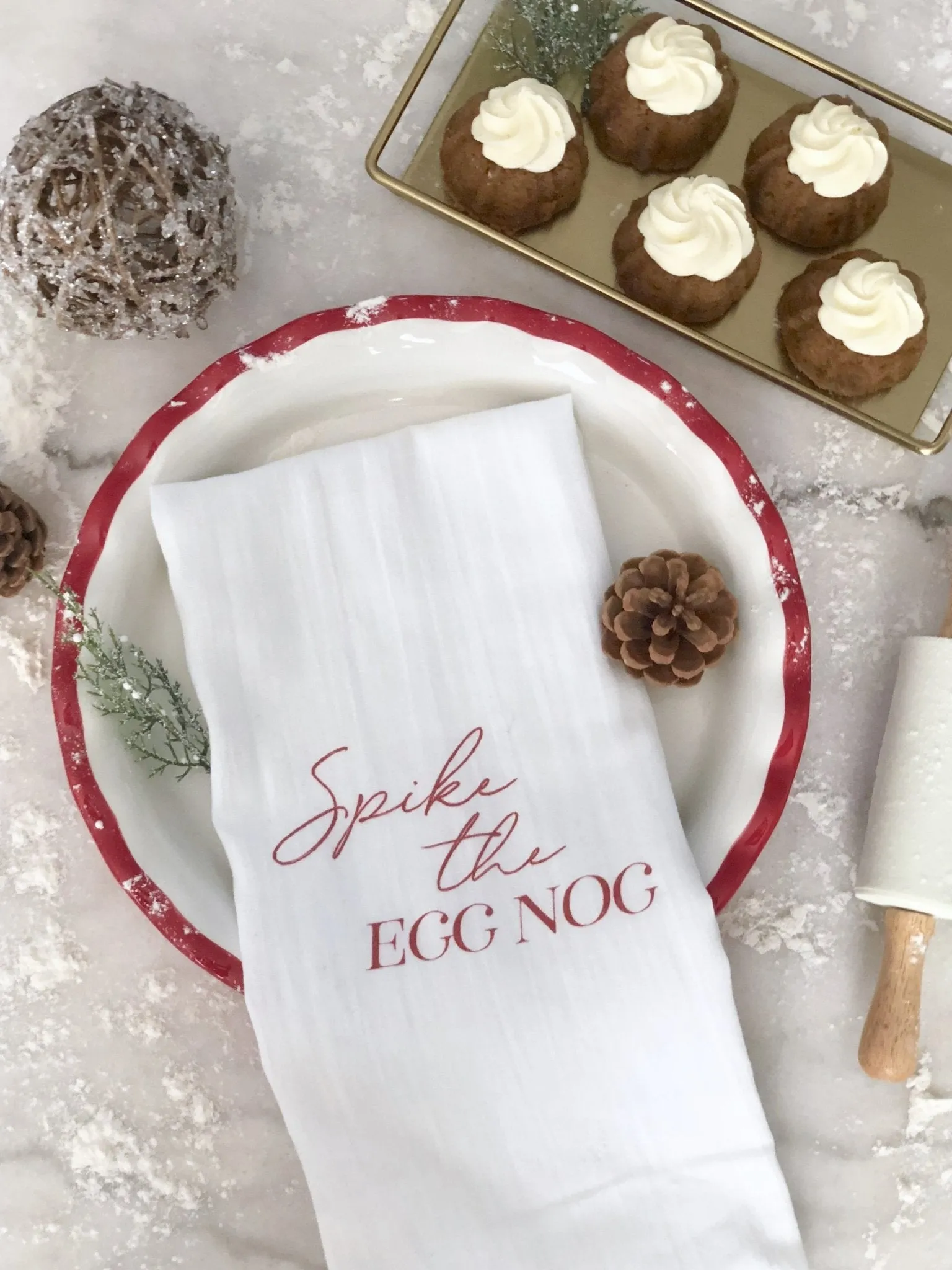 Spike the Egg Nog Tea Towel