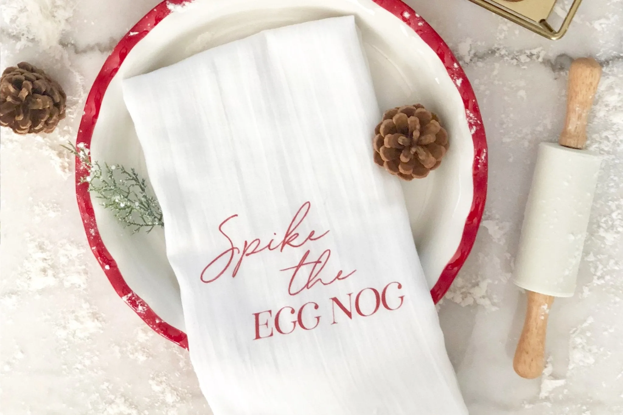 Spike the Egg Nog Tea Towel