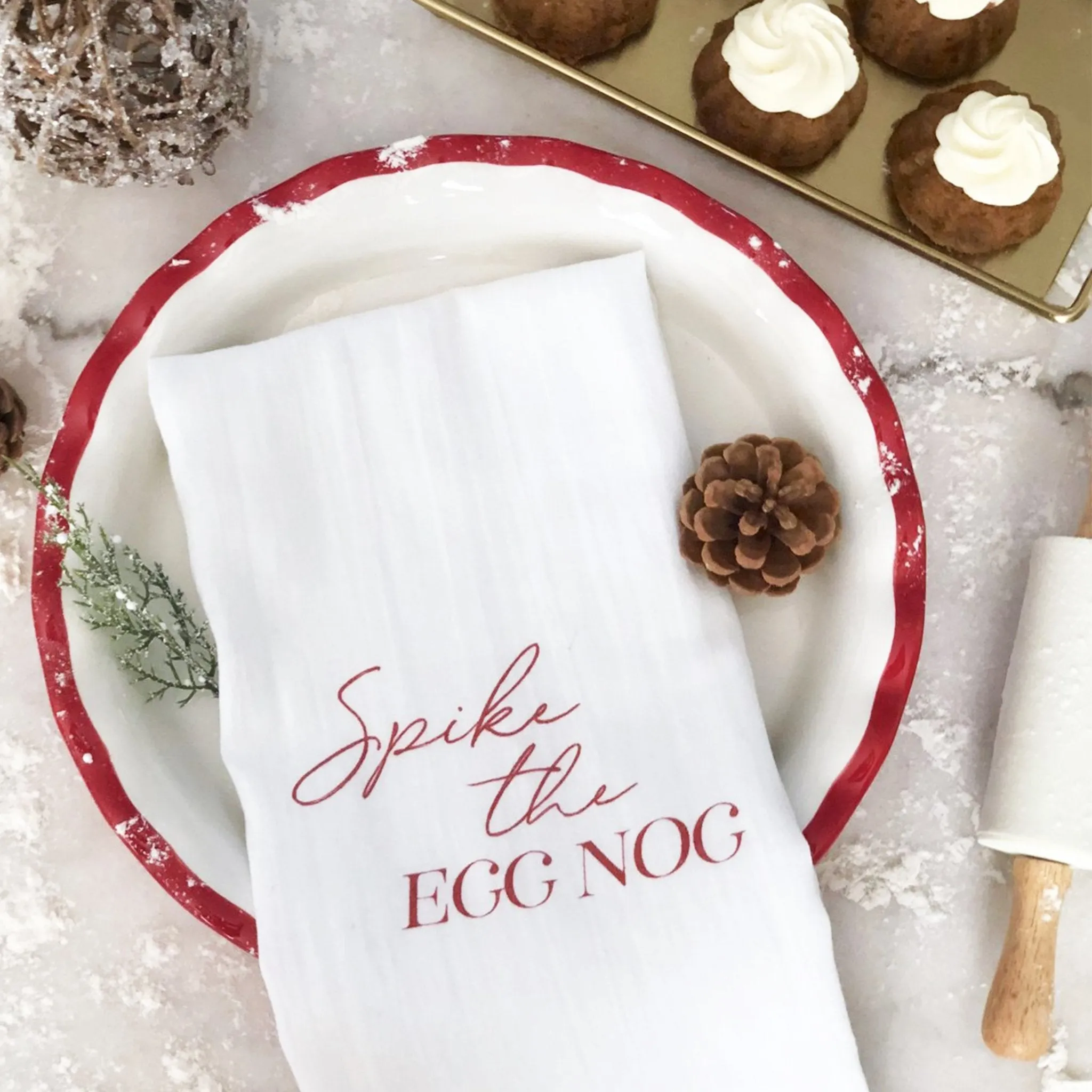 Spike the Egg Nog Tea Towel