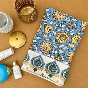 Sunflower in blue sky Towel