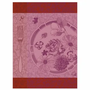 Tea Towel, Edible Flowers, Red