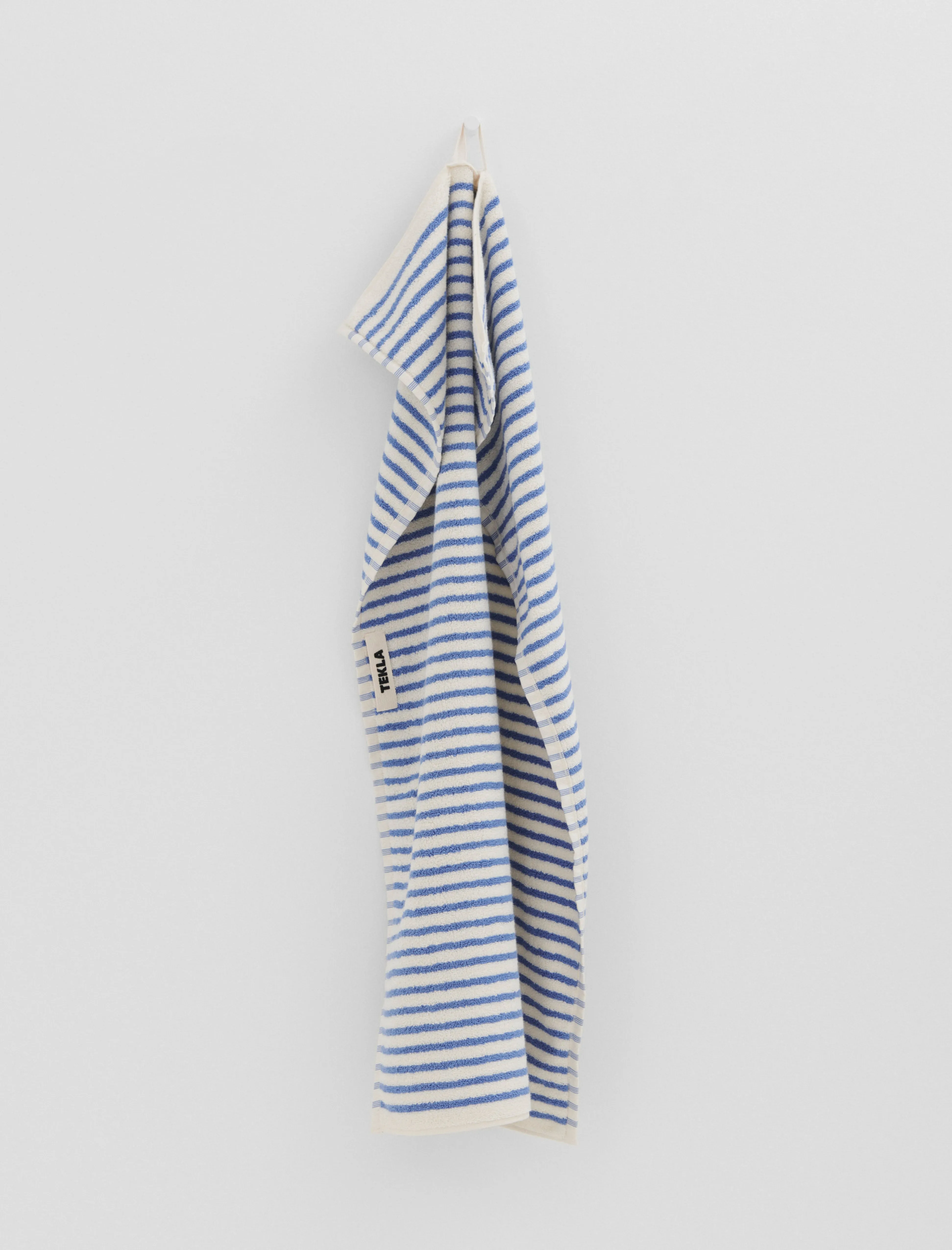 Terry Towel Striped Coastal Blue