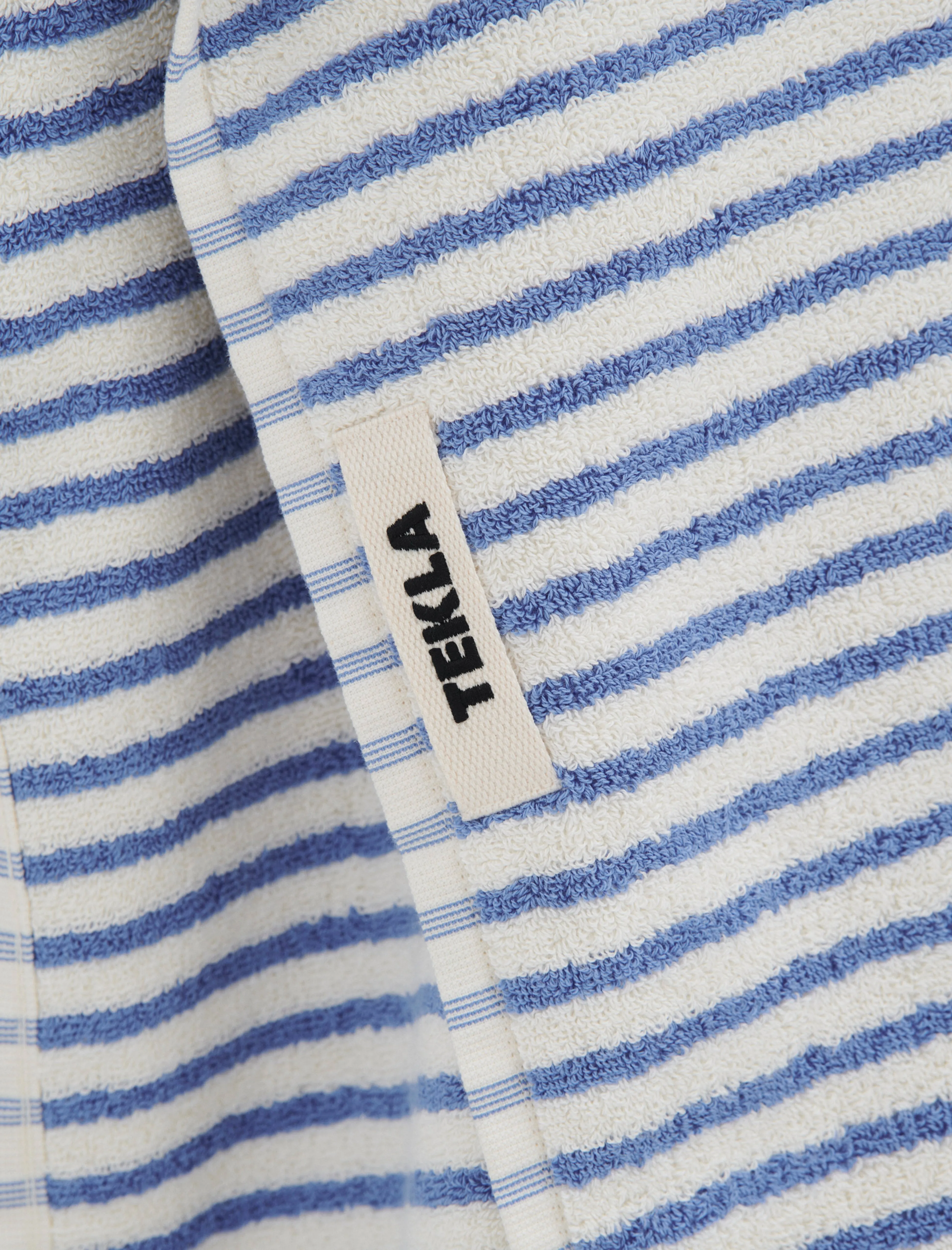 Terry Towel Striped Coastal Blue