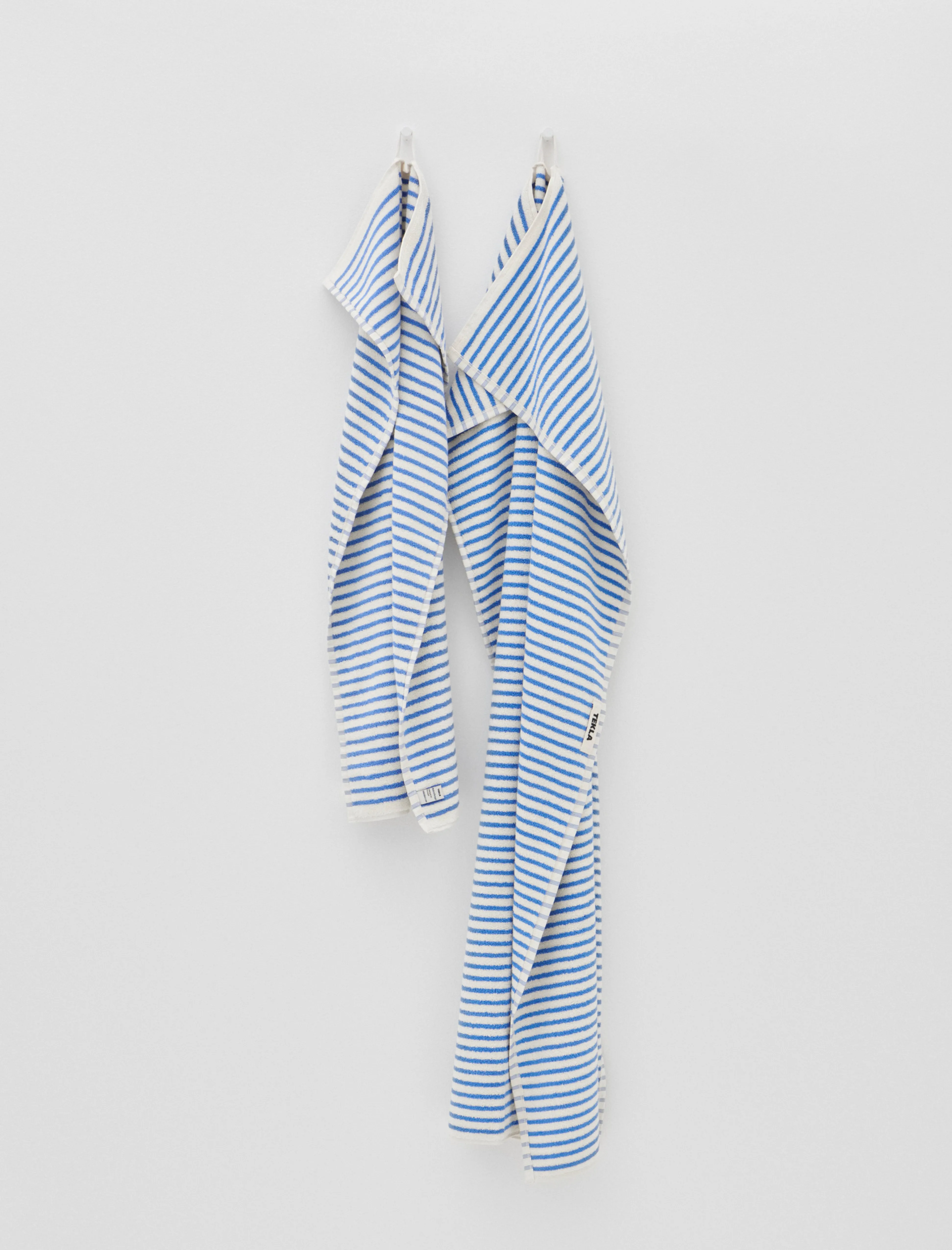 Terry Towel Striped Coastal Blue