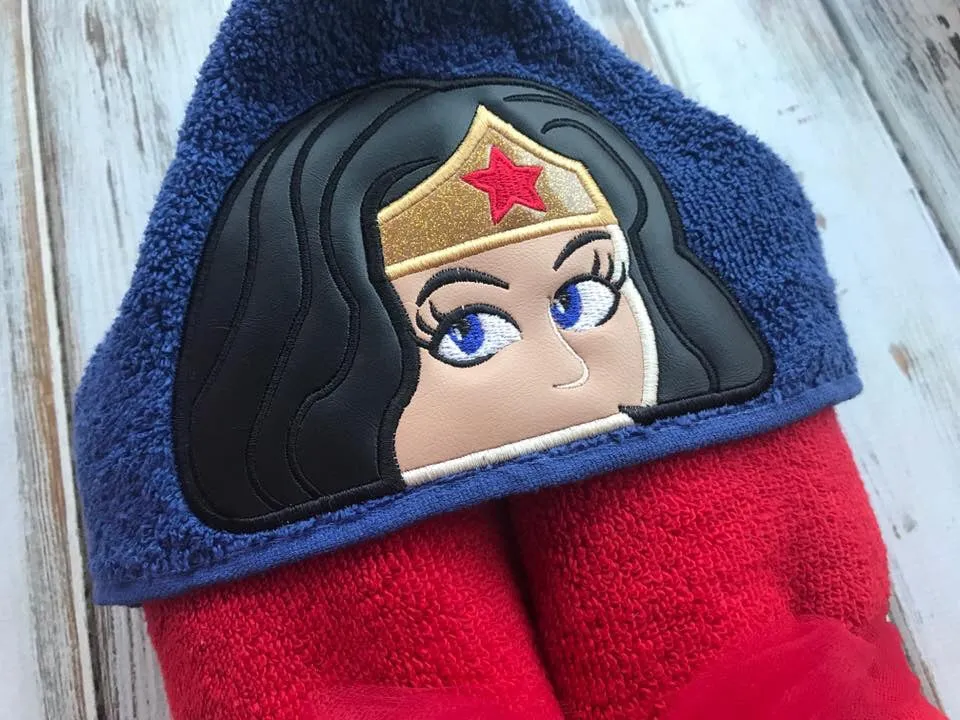 Wonder Woman hooded towel, super girl hooded towel