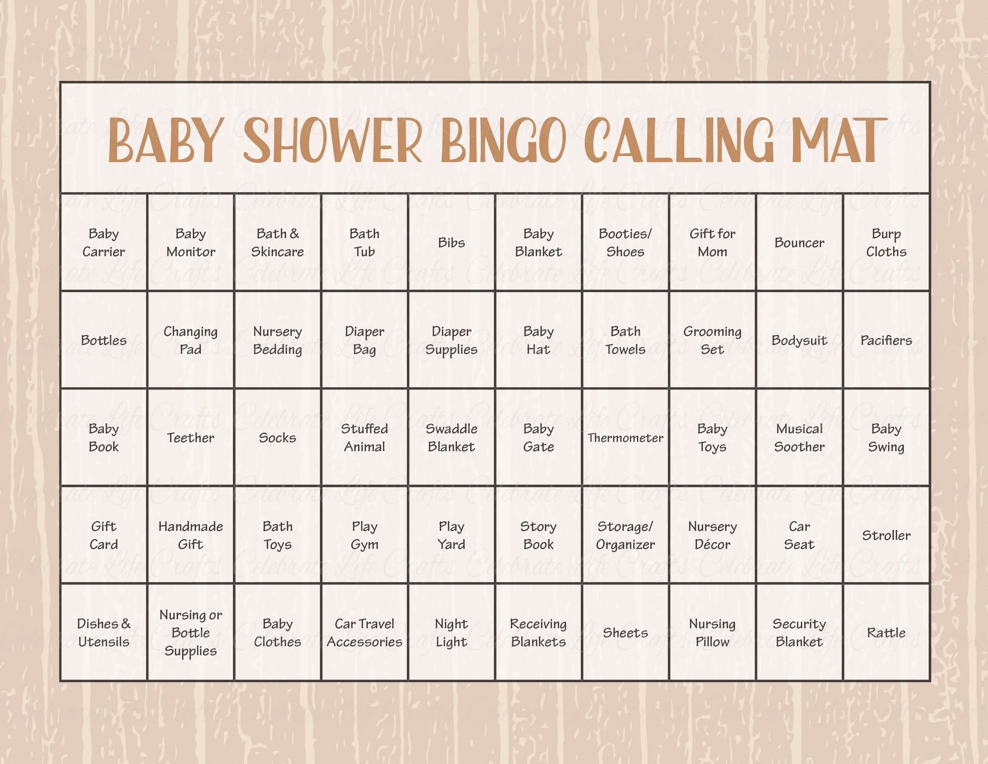 Woodland Baby Bingo Cards - PRINTABLE DOWNLOAD - Prefilled - Baby Shower Game - Forest Animals - B18002